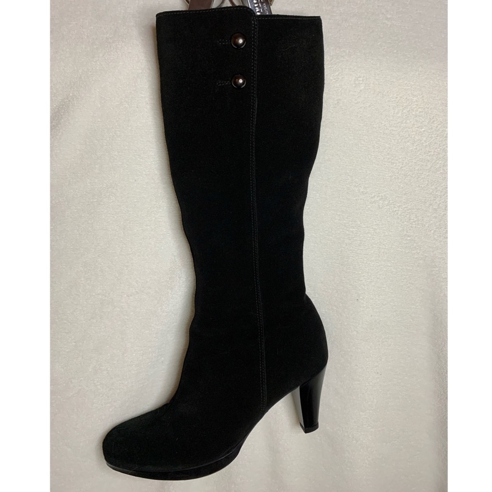 La Canadienne suede black heeled boot